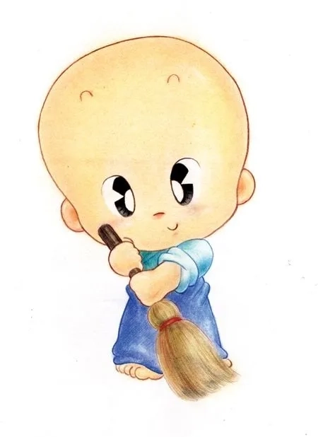 Tượng chú tiểu dễ thương mang lại sự thanh thản và sự bình yên