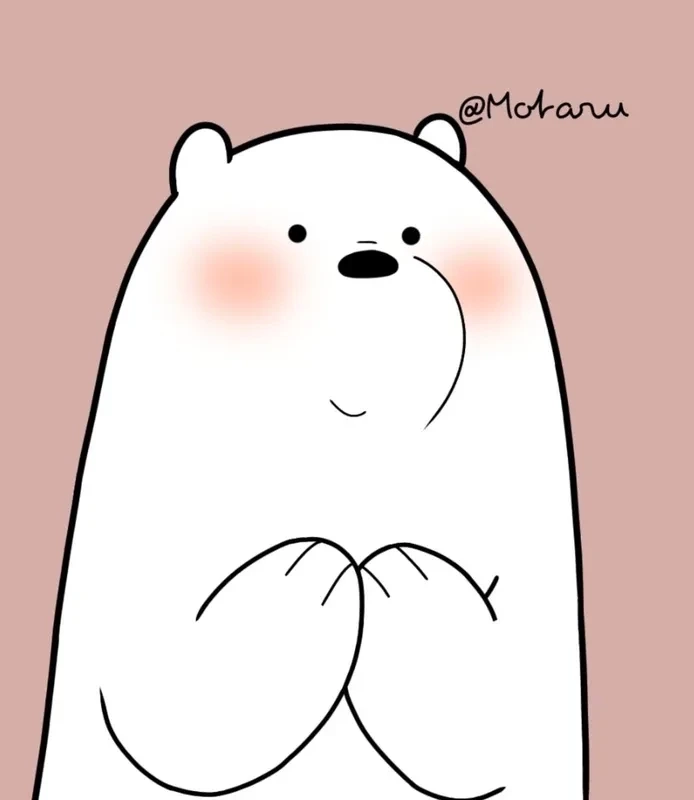 Gấu trắng hoạt hình cute trái tim mang đến sự ngọt ngào