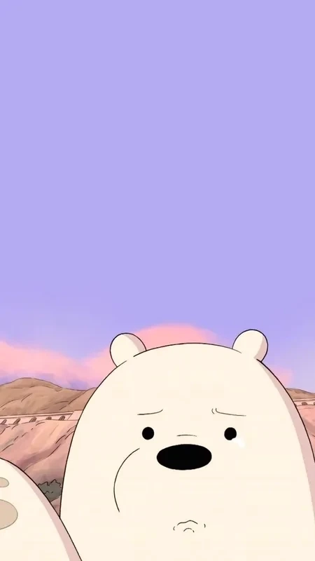 Hình gấu trắng cute phù hợp làm hình nền hoặc avatar