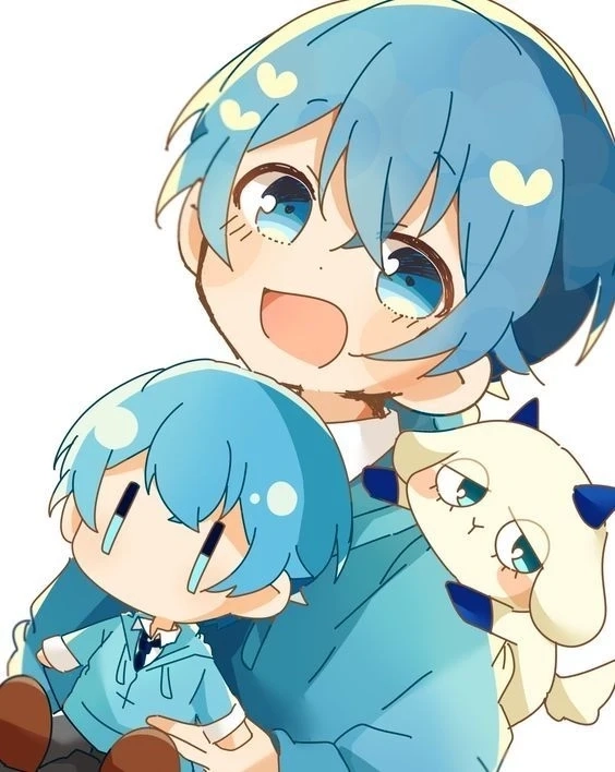 Avatar anime nữ màu xanh dương tạo không gian dịu dàng và tươi sáng