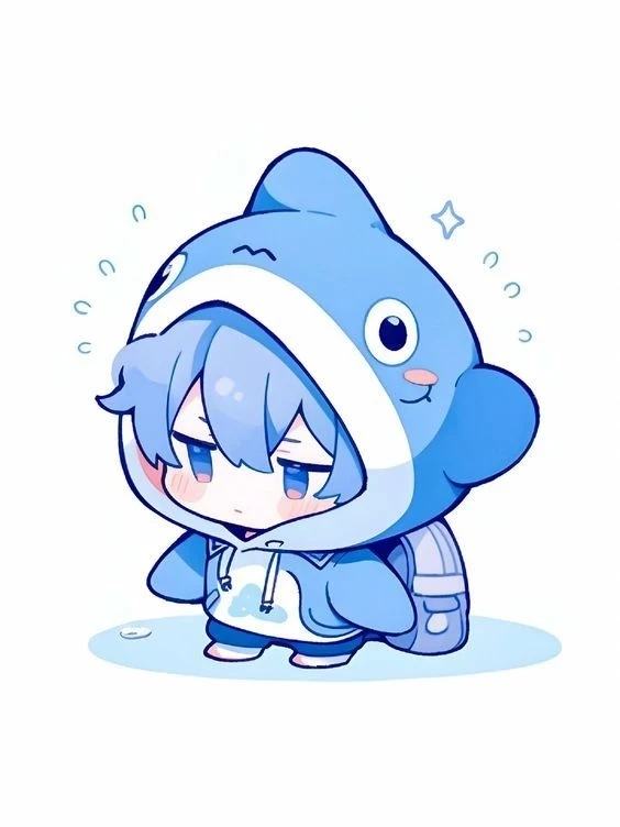 Hình xanh dương cute thích hợp cho những ai yêu thích sự tươi mới