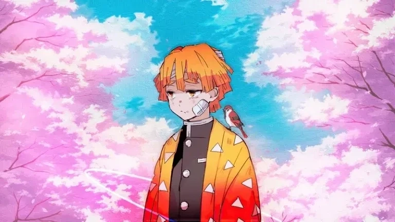 Hình Kimetsu Yaiba Zenitsu mang nét đặc trưng của nhân vật