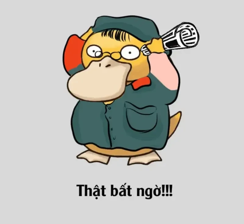 Meme vịt vàng chu mỏ hài hước và đáng yêu