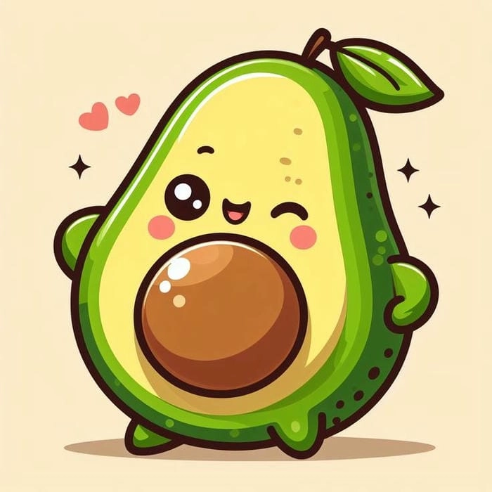 Ảnh trái bơ chibi cực dễ thương, siêu thu hút