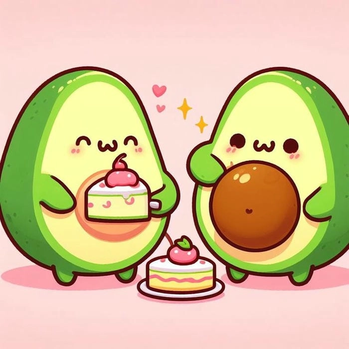 Ảnh quả bơ chibi dễ thương, cực kỳ dễ chịu