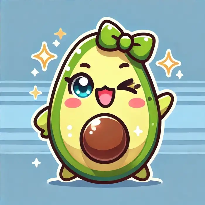 Hình ảnh quả bơ chibi cực kỳ dễ thương và sống động