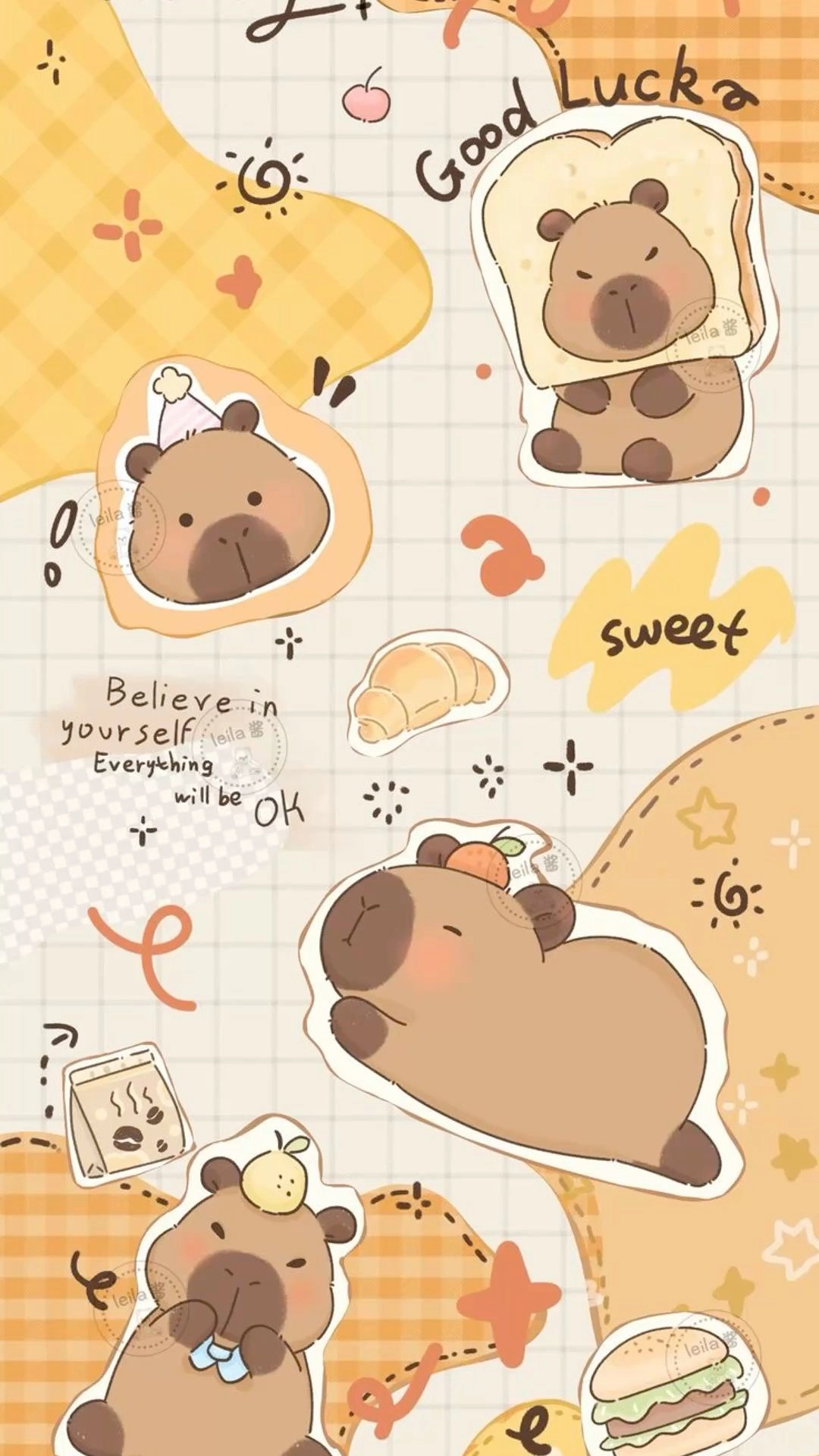 Ảnh nền ảnh nền capybara chibi cưng miễn bàn