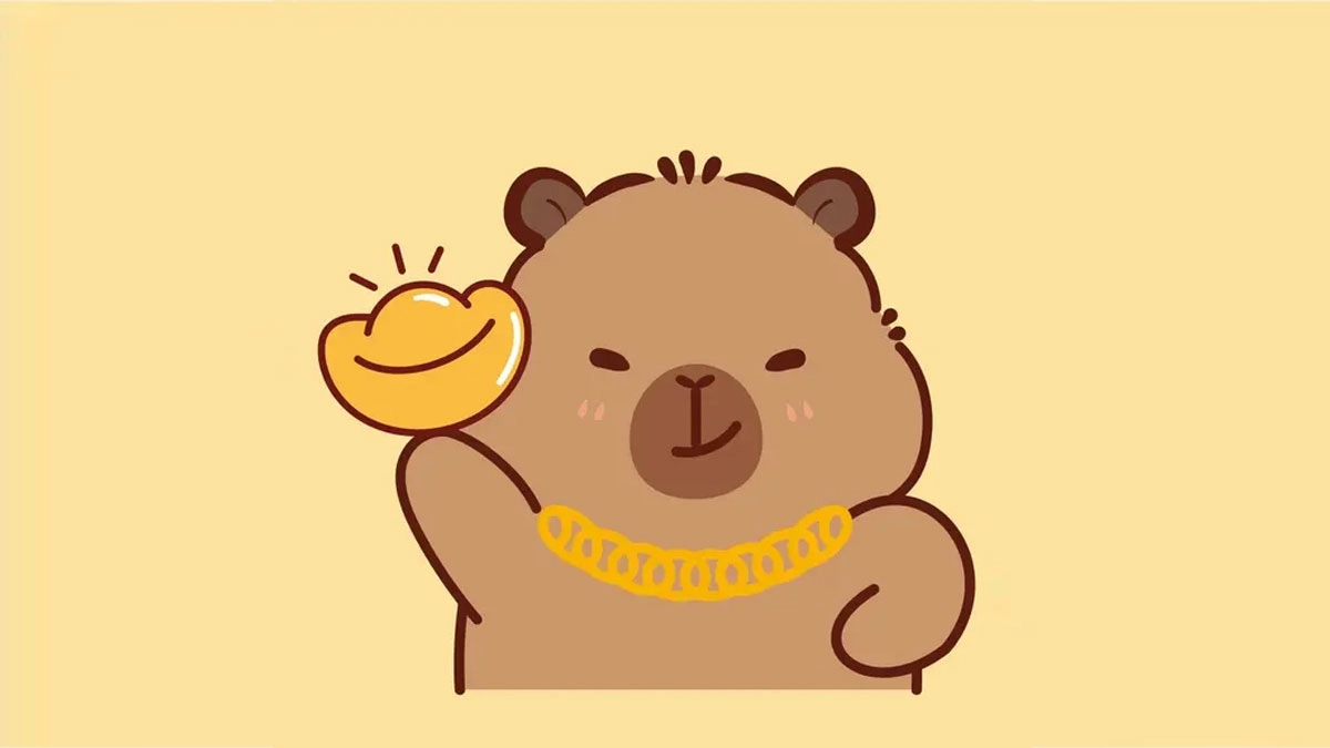 Chibi cute hình nền capybara vô tri nhưng cưng
