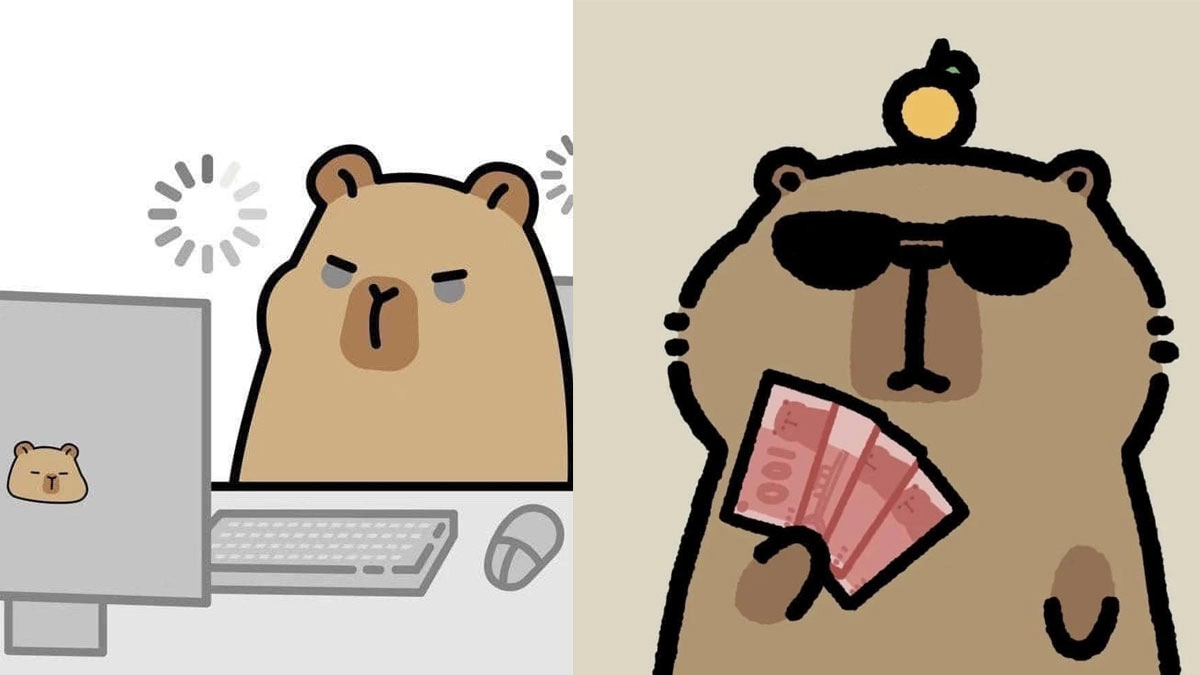 Chibi cute hình vẽ capybara chibi cute lạ lùng