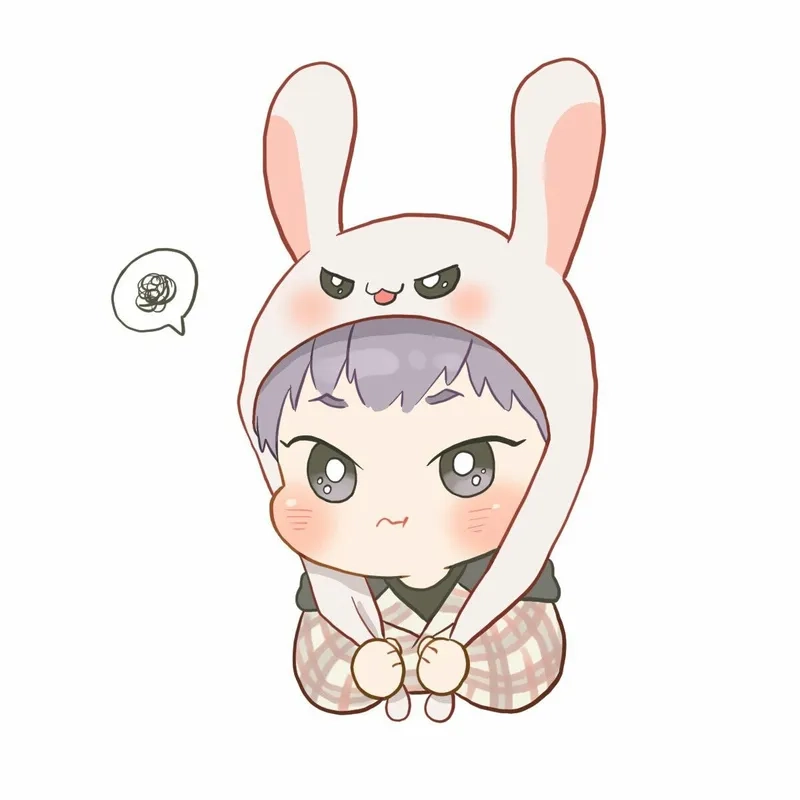 Dễ thương thỏ cute hình chibi mềm mại đáng yêu