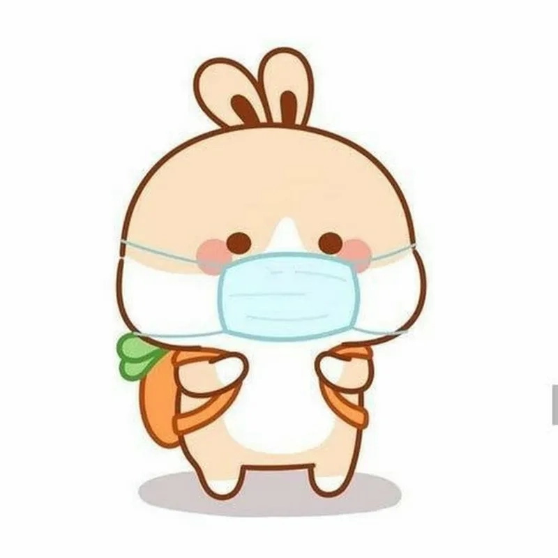 Hình thỏ chibi cute nhẹ nhàng và đầy sắc màu