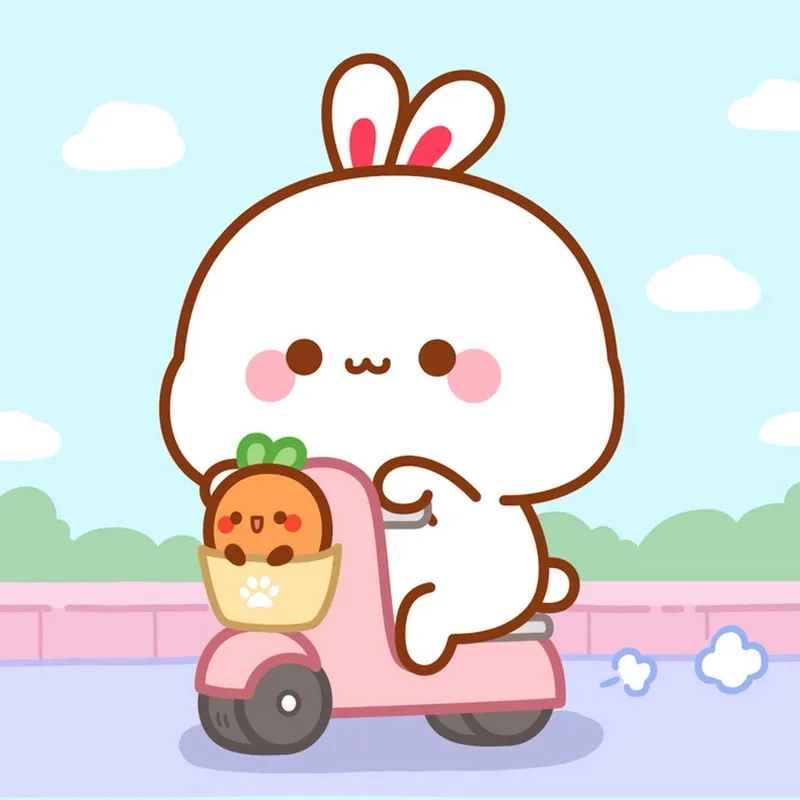 Thỏ cute chibi cực hot trên nền tảng mạng xã hội