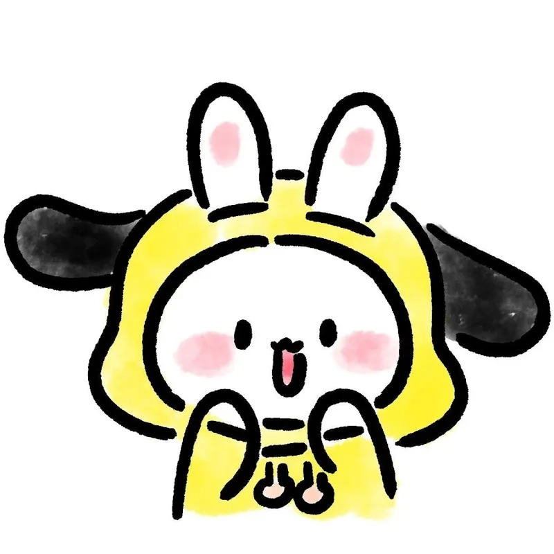 Thỏ cute hình chibi đáng yêu ngập tràn năng lượng