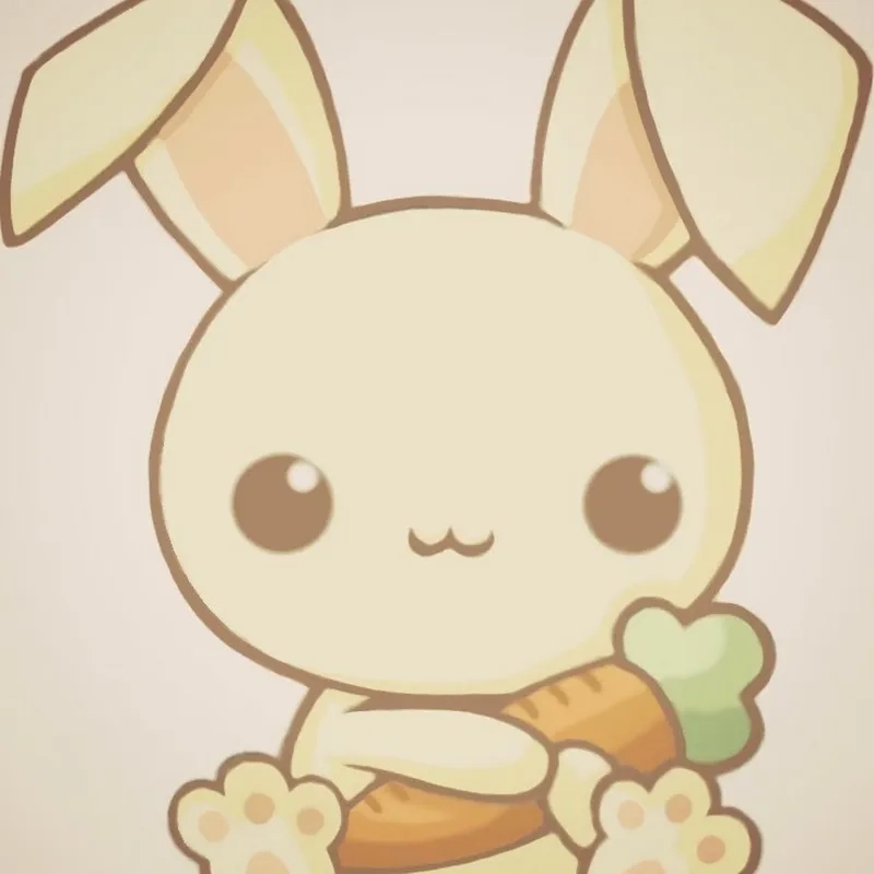 Thỏ hoạt hình cute phối màu pastel đẹp dịu dàng