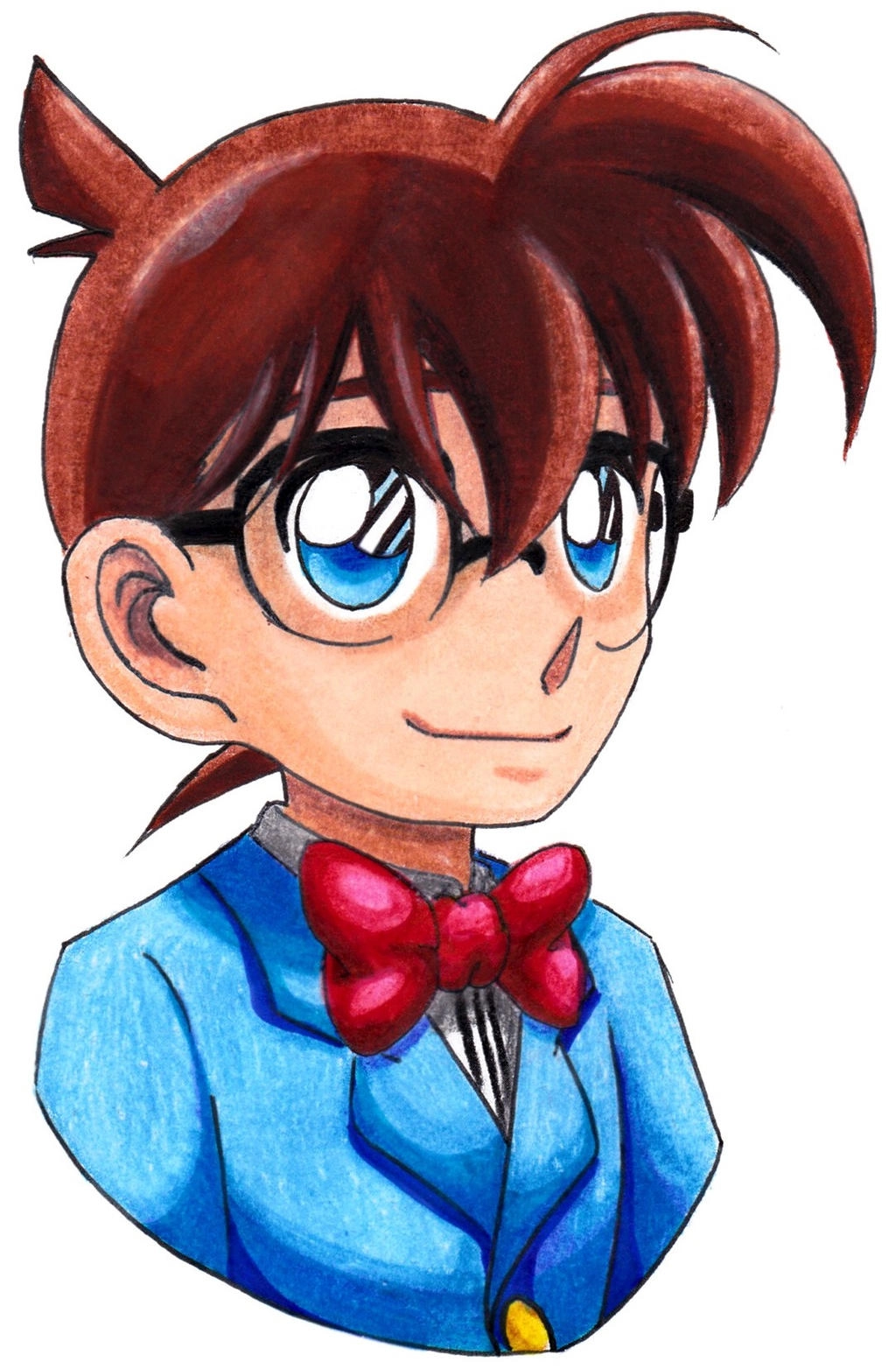 Hình vẽ Conan chibi đơn giản mà ấn tượng