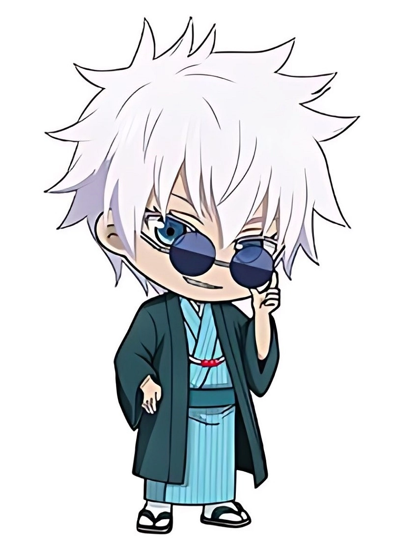 Gojo chibi manga với thần thái chuẩn từng nét