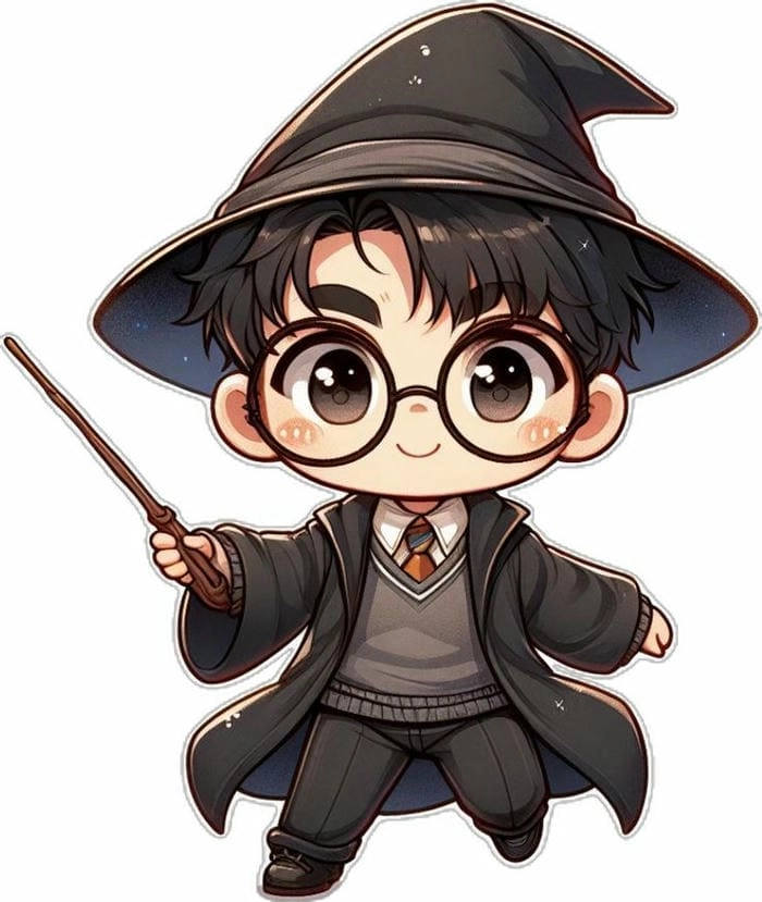 Harry Potter chibi art nghệ thuật phù thủy đậm chất cổ tích
