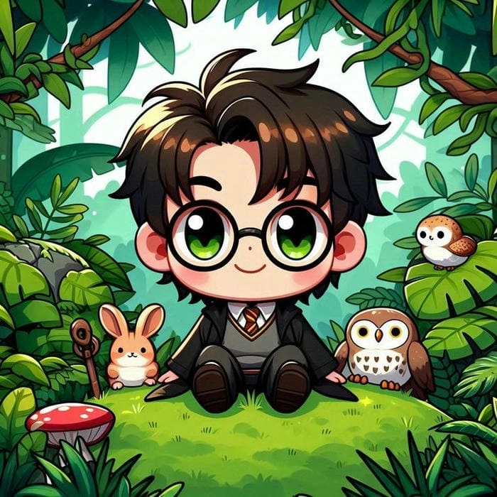 Harry Potter chibi sticker dán vào đâu cũng bùng nổ dễ thương