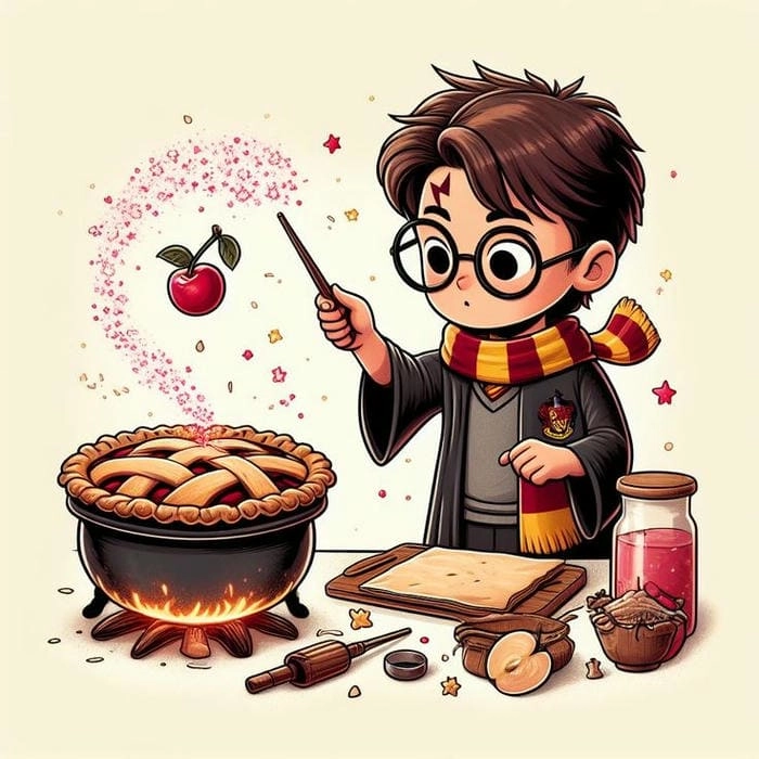 Harry Potter chibi vector hình ảnh sắc nét chạm đến từng cảm xúc