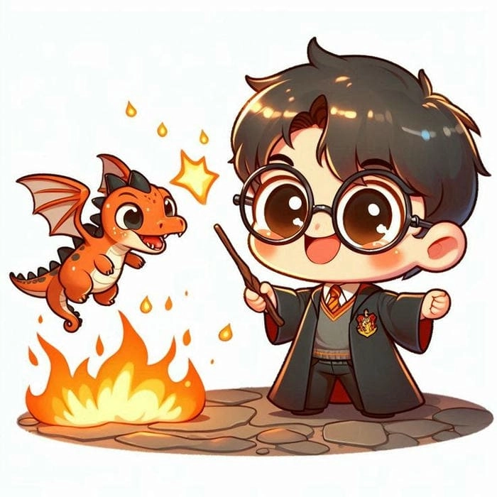 Harry Potter chibi fanart sáng tạo độc đáo mang dấu ấn cá nhân
