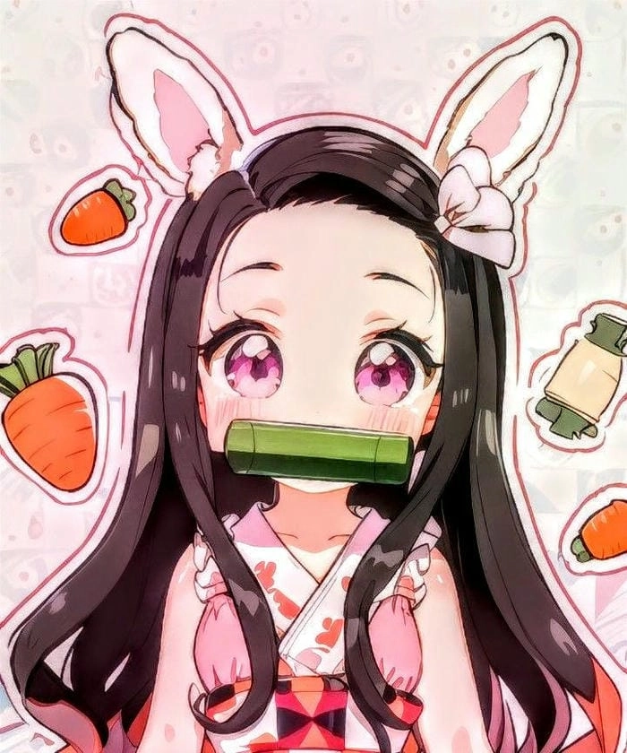 Vẽ Nezuko chibi cute siêu dễ thương