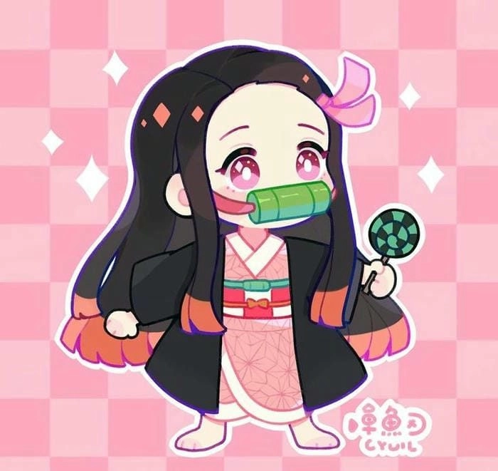 Kamado Nezuko chibi trong tạo hình dễ thương