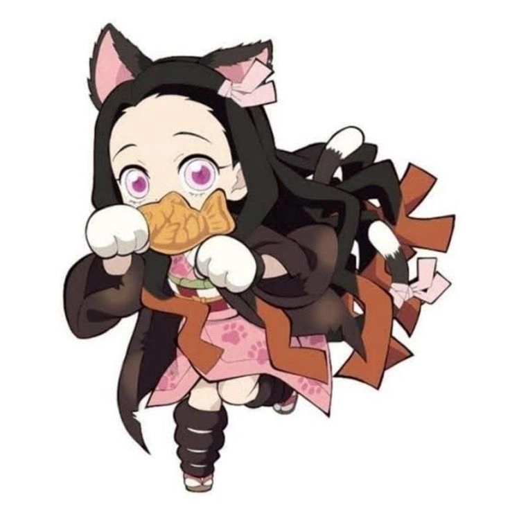 Nezuko chibi vẽ với nét vẽ nhẹ nhàng, ngọt ngào