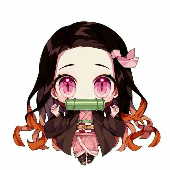Chibi Nezuko trong hình ảnh dễ thương, sinh động