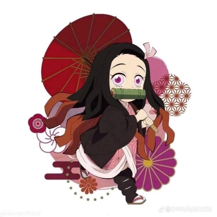 Nezuko chibi tô màu đẹp, dễ dàng làm theo