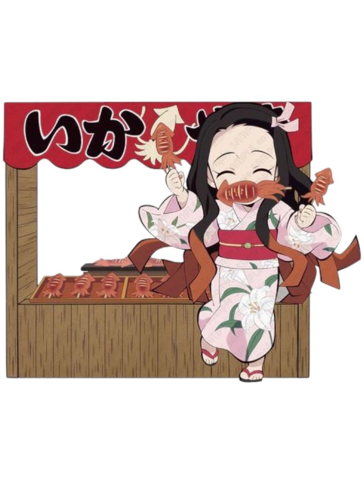 Cute anime Nezuko chibi trong tạo hình đáng yêu
