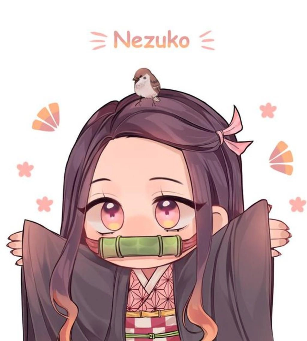 Nezuko chibi bailando dễ thương, vui nhộn