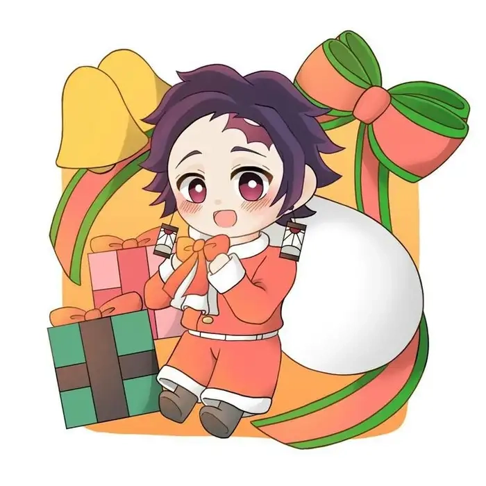 Cute Tanjiro chibi ghi điểm với biểu cảm dễ mến