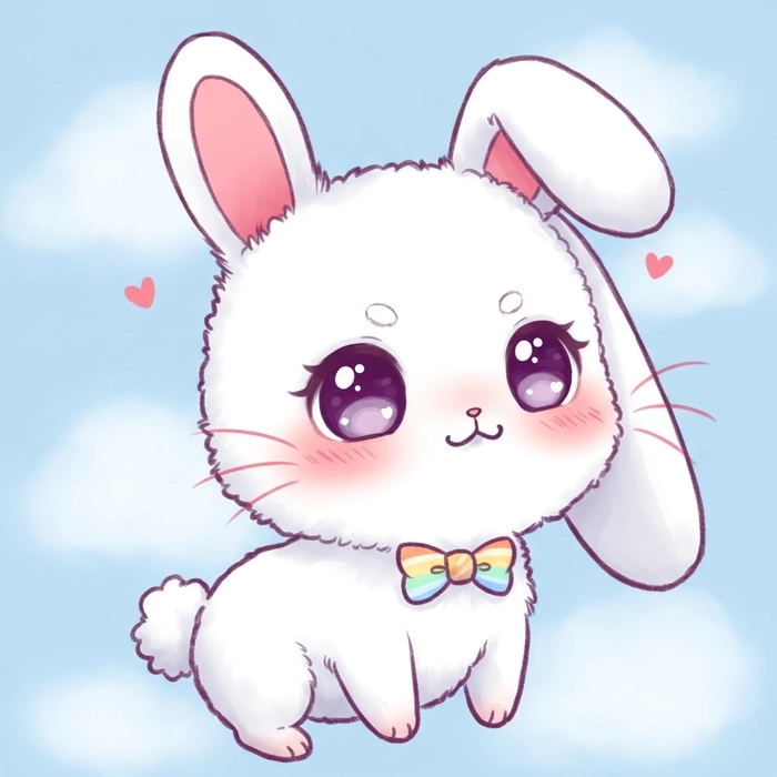 Hình ảnh thỏ cute chibi làm ảnh đại diện