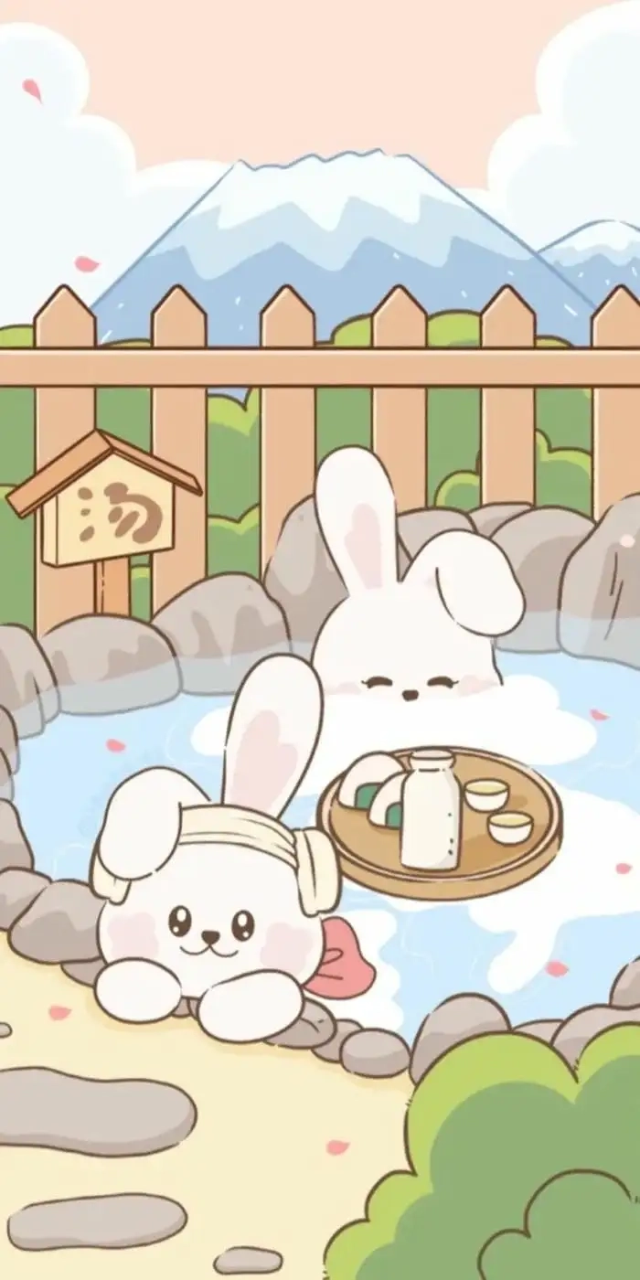 Hình chibi thỏ cute đang nhảy múa