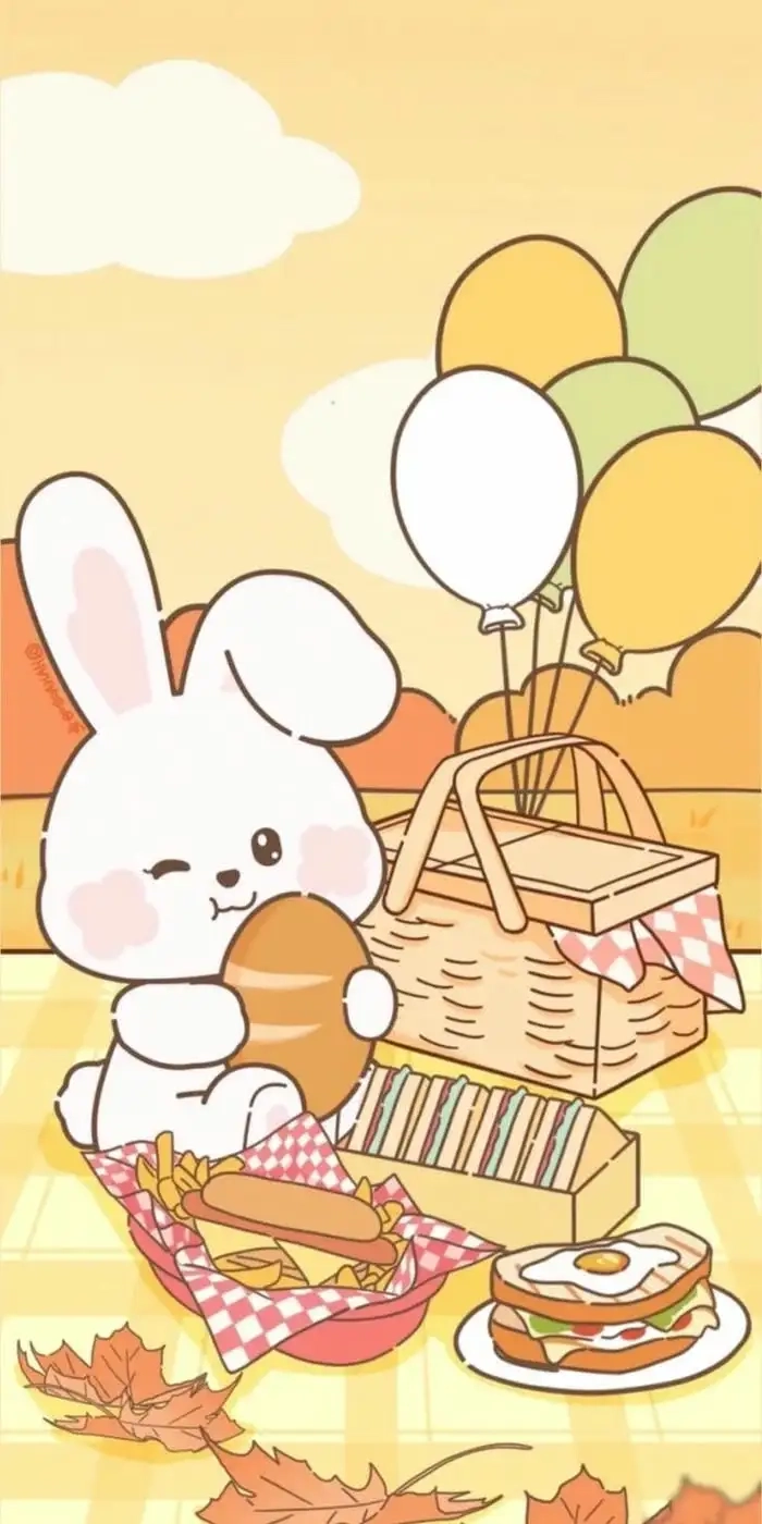 Ảnh chibi thỏ cute tươi vui và ngộ nghĩnh