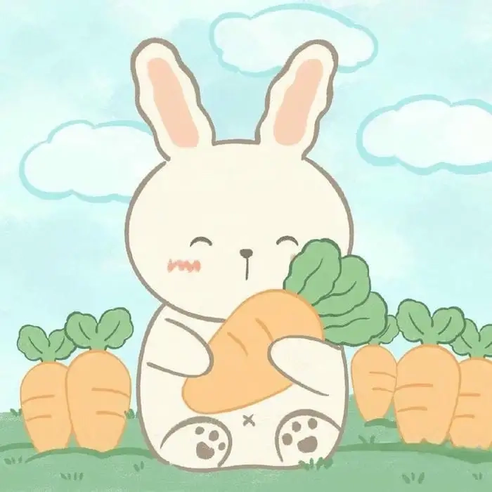 Hình thỏ chibi dễ thương phù hợp làm avatar