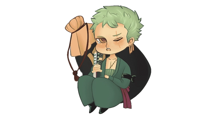 Hình ảnh Zoro chibi chất chơi khỏi bàn