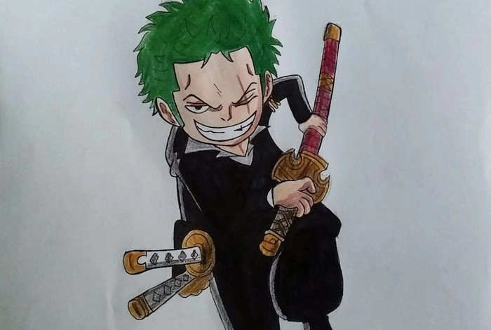 Zoro chibi art phong cách tối giản hút mắt