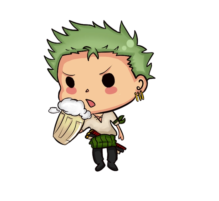 Zoro chibi transparent dùng làm ảnh design