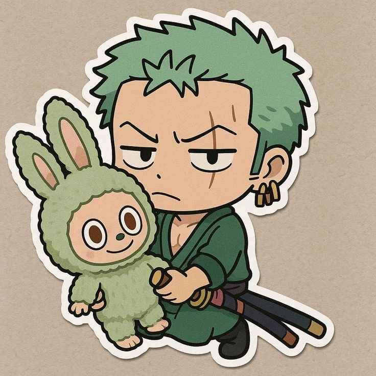 Zoro chibi dibujo phong cách Tây siêu lạ