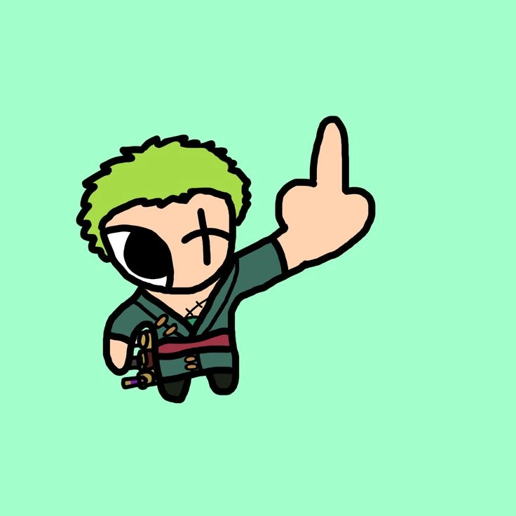 Zoro chibi head khuôn mặt ngầu lòi