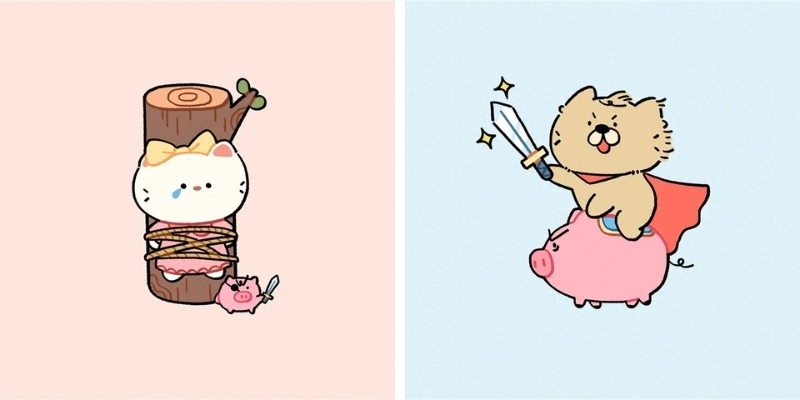 Ảnh avatar đôi cute tạo cảm giác ấm áp