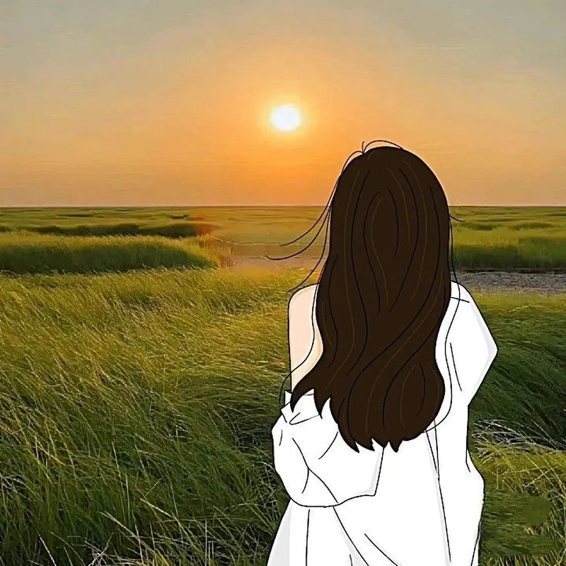 Hình con gái quay lưng nhẹ nhàng mà sâu lắng