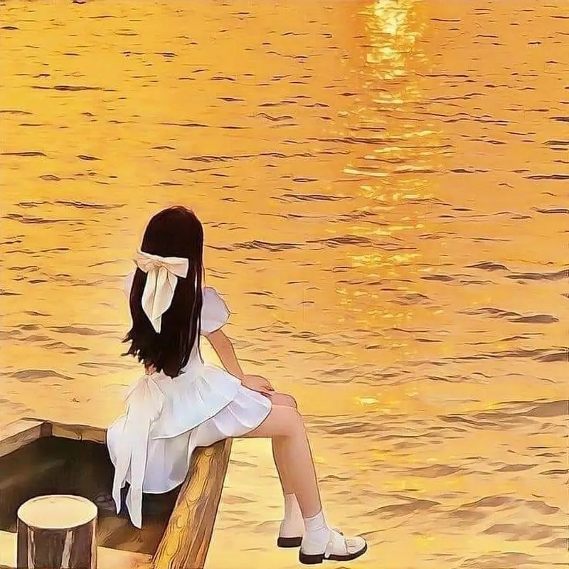 Hình nền cô gái quay lưng cho điện thoại buồn