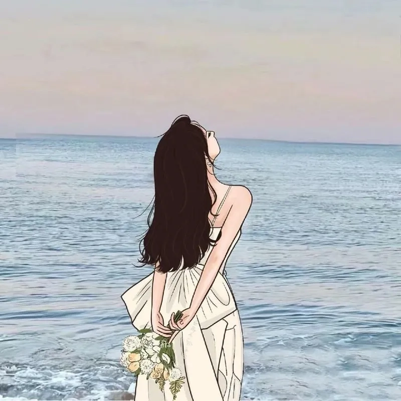Hình ảnh cô gái quay lưng đi trong chiều vắng