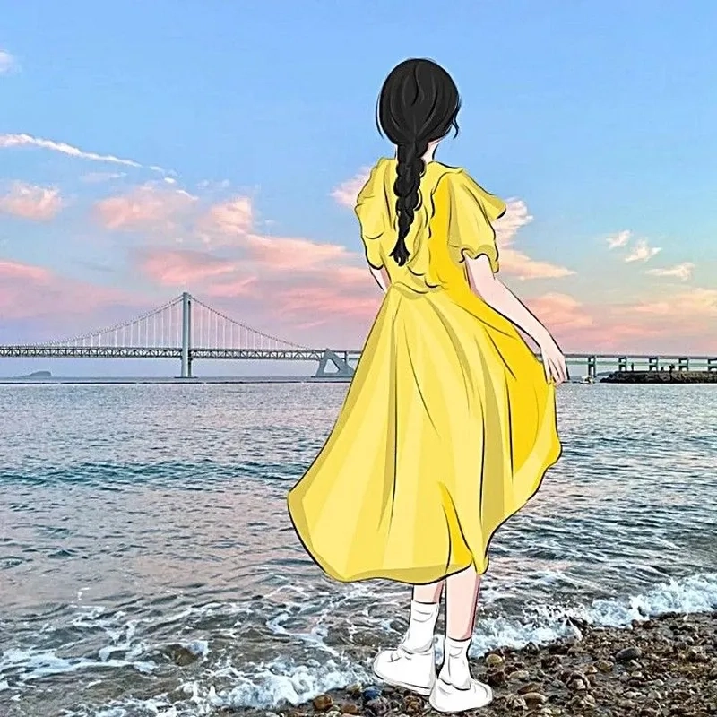 Hình ảnh cô gái tóc ngắn buồn quay lưng lặng lẽ