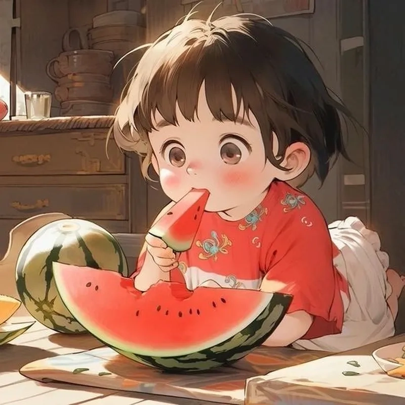 Ảnh cute dưa hấu rạng rỡ giữa nắng hè