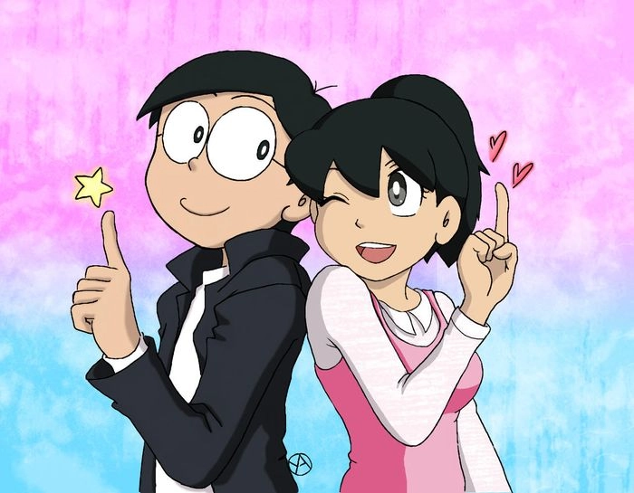 Ảnh Nobita và Xuka buồn sâu lắng cảm xúc