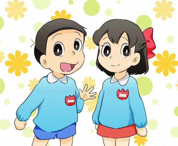 Hình ảnh Nobita và Xuka hòa hợp tình cảm