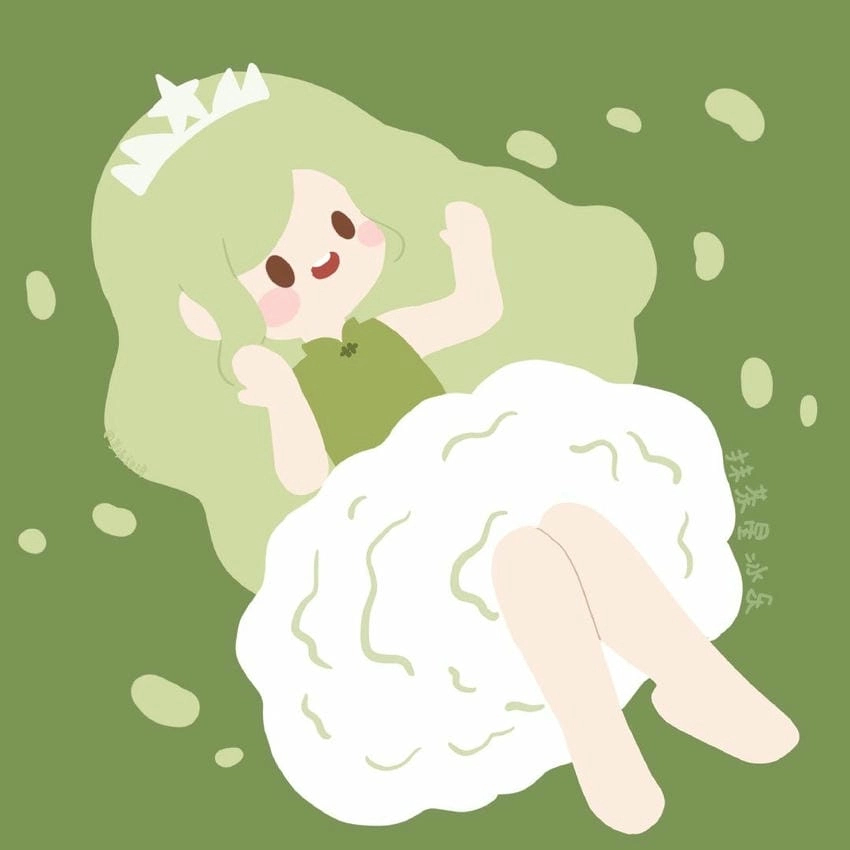 Hình ảnh màu xanh lá cây cute ngộ nghĩnh